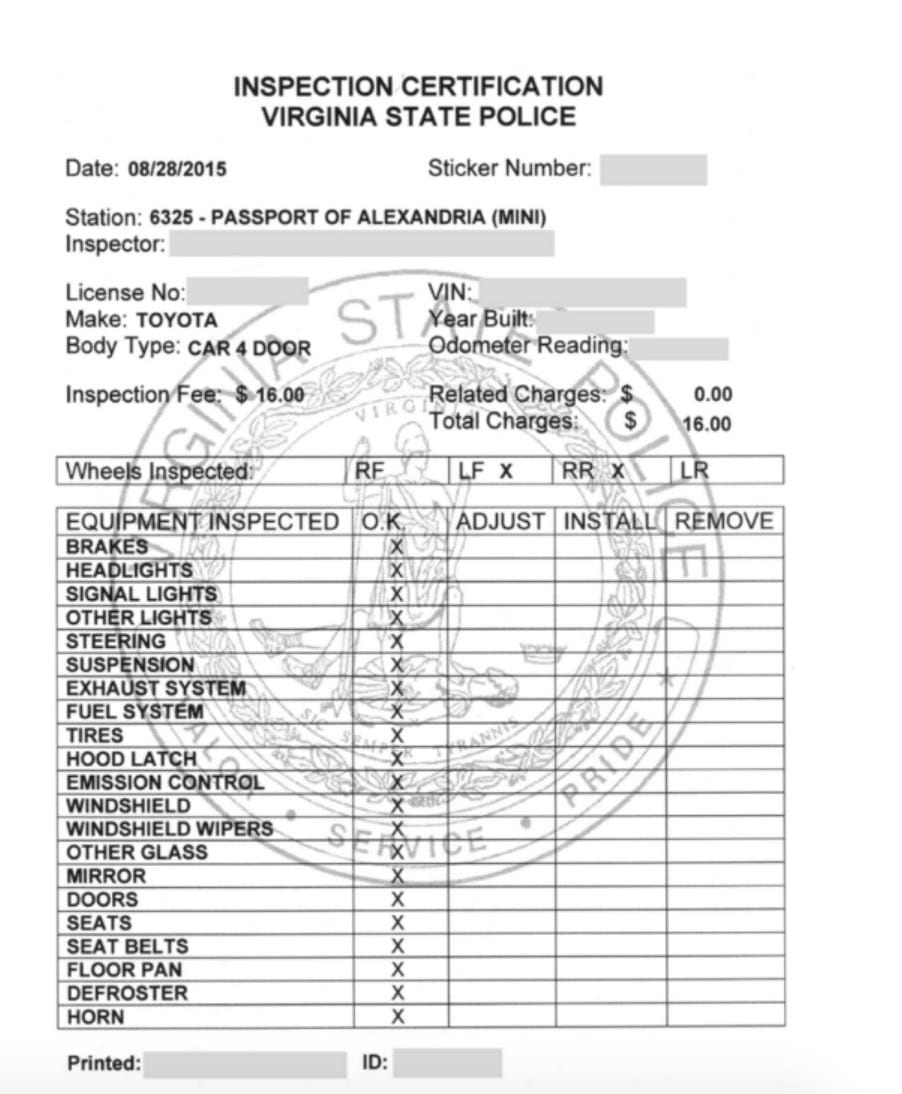 virginia state inspection travel trailer