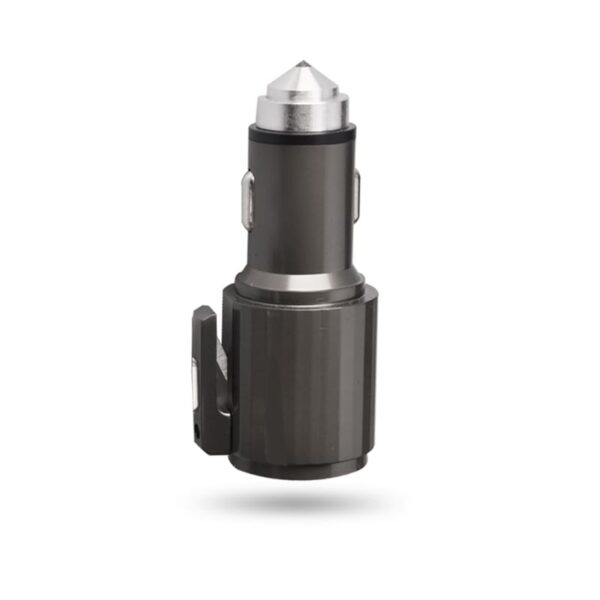 Quick Car Charger, Usb And Type-C Fast Car Charger With Life Guard Charge Technology In Gray